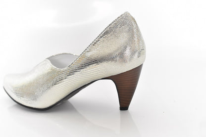 003 ポインテッドセミハートパンプス　AL2318P  Goldlizard　　木型No.W2654