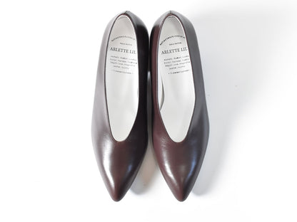 002 ポインテッドUカットパンプス　AL1910P　Darkbrown　　木型No.X1395