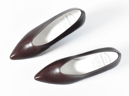 002 ポインテッドUカットパンプス　AL1910P　Darkbrown　　木型No.X1395