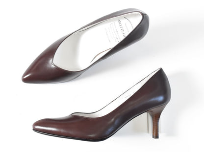 001  ポインテッドVカットプレーンパンプス　AL1801P Darkbrown　　木型No.X1395
