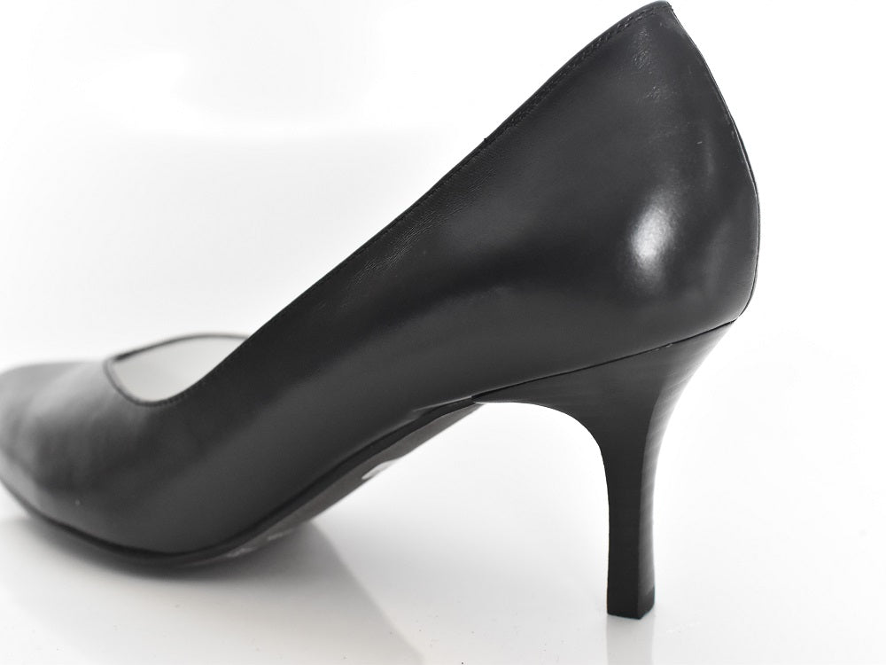 001 ポインテッドVカットプレーンパンプス　AL1801P Black　　木型No.X1395