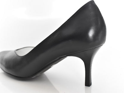 001 ポインテッドVカットプレーンパンプス　AL1801P Black　　木型No.X1395