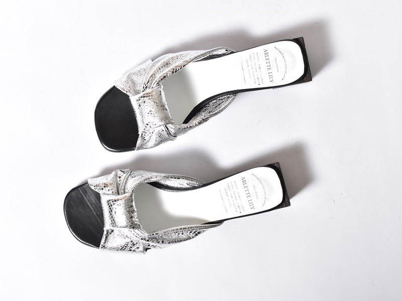 1025  ドレープクロスストラップミュール　AL2409S　Silverpaison　　木型No.G1908H