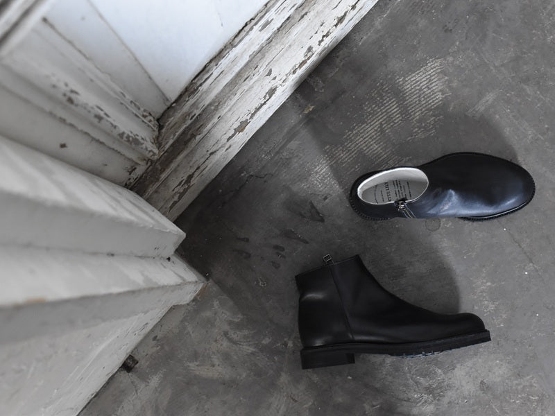 018  プレーンフラットエンジニアショートブーツ　AL2327SB　Black　　木型No.G1913