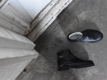 018  プレーンフラットエンジニアショートブーツ　AL2327SB　Black　　木型No.G1913