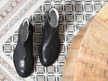 018  プレーンフラットエンジニアショートブーツ　AL2327SB　Black　　木型No.G1913