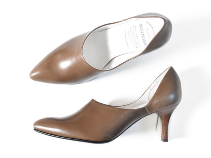 004  ポインテッドセパレートパンプス　AL2231P  Khaki　　木型No.X1395