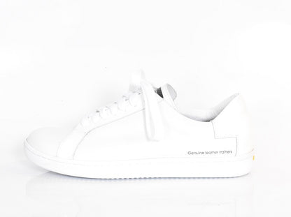 0001　ラウンドトウレースアップレザースニーカー　AL2025SN  White/White　木型 . B820