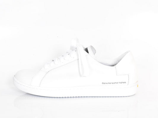 0001　ラウンドトウレースアップレザースニーカー　AL2025SN  White/White　木型 . B820