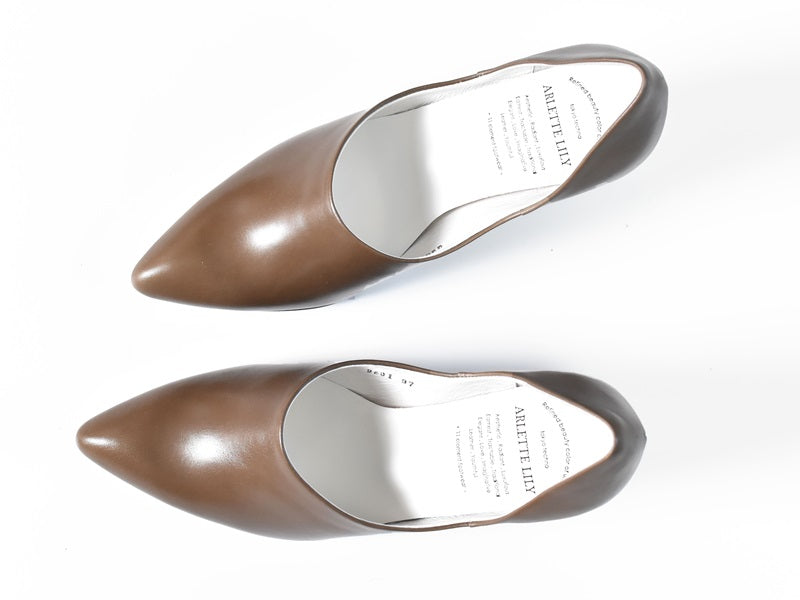 004  ポインテッドセパレートパンプス　AL2231P  Khaki　　木型No.X1395