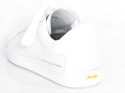 0001　ラウンドトウレースアップレザースニーカー　AL2025SN  White/White　木型 . B820