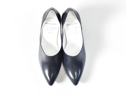 004  ポインテッドセパレートパンプス　AL2231P  Navy　　木型No.X1395