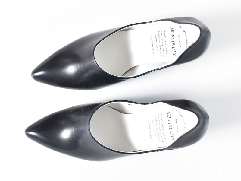 004  ポインテッドセパレートパンプス　AL2231P  Navy　　木型No.X1395