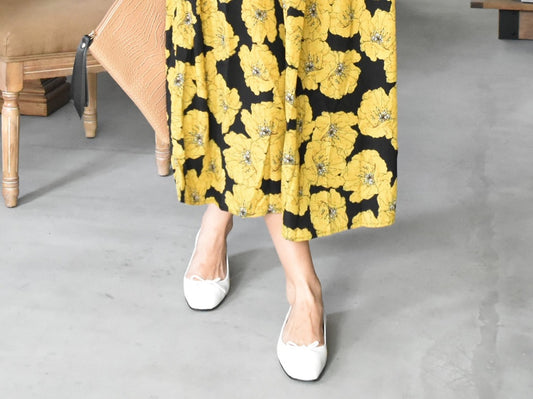 1017  スクエアカットバレエシューズ　AL2001K  White　　木型No.A278