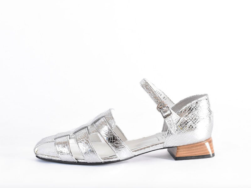 スクエアトウアンクルストラップグルカサンダル　AL2506S  Silverpaison　木型 . B819