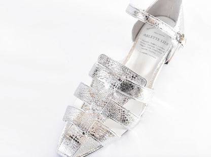 スクエアトウアンクルストラップグルカサンダル　AL2506S  Silverpaison　木型 . B819