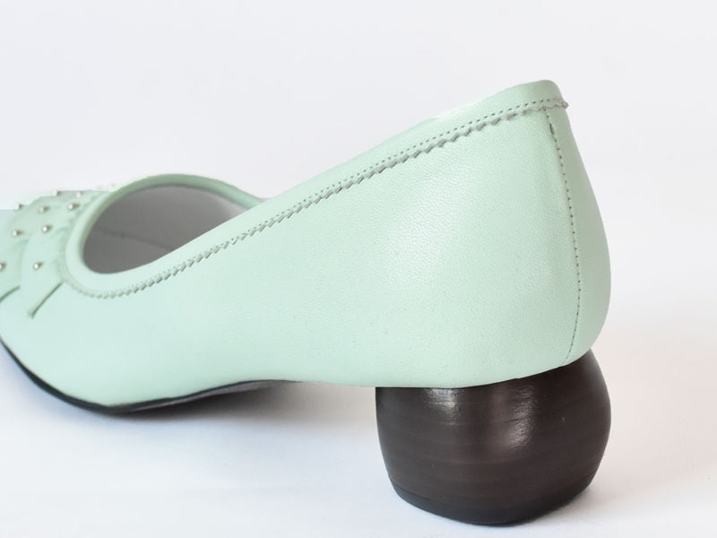 1030  ネイルヘッドフリンジデコレーションパンプス  AL2412P  Lightgreen　　木型No.HARVEST