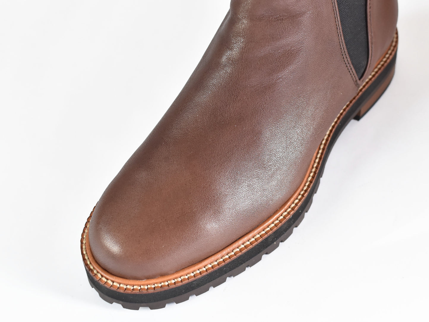 1033  プラットフォームサイドゴアショートブーツ  AL2228SB　Darkbrown　　木型No.C1813