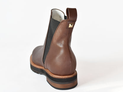 1033  プラットフォームサイドゴアショートブーツ  AL2228SB　Darkbrown　　木型No.C1813