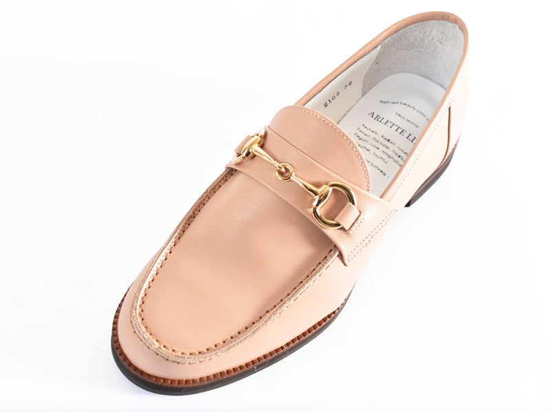 008  ラウンドトウビットローファー (スムース)　AL2103K Beige　　木型No.C1813