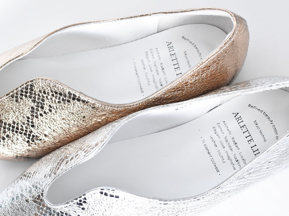 007  セミハートカッティングポインテッドフラットシューズ　AL2301K Goldpaison　　木型No.A296