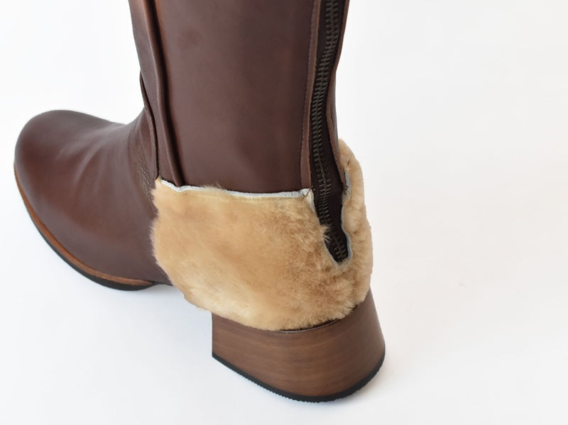 1039  プラットフォームムートンコンビロングブーツ　AL1929LB　Darkbrowncombi　　木型No.H2546