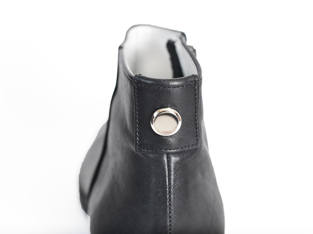 021  ポインテッドワンポイントスタッズショートブーツ　AL2477SB　Black　　木型No.G1729