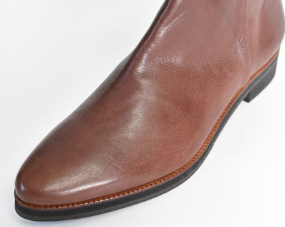 021  ポインテッドワンポイントスタッズショートブーツ　AL2477SB　Darkbrown　　木型No.G1729