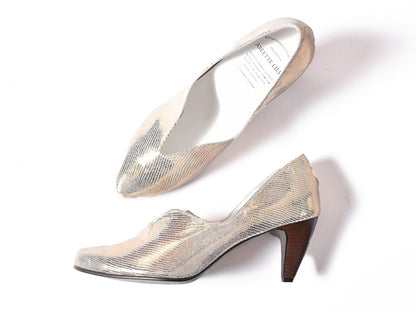 003 ポインテッドセミハートパンプス　AL2318P  Goldlizard　　木型No.W2654