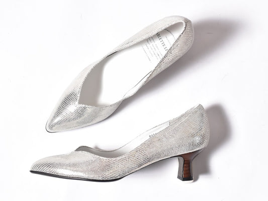 016  ポインテッドVカットパンプス　AL2418P   Goldlizard　　木型No.HARVEST