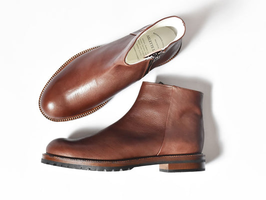 018  プレーンフラットエンジニアショートブーツ　AL2327SB　Darkbrown　　木型No.G1913