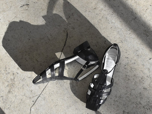 スクエアトウクラシックグルカサンダル　AL2503S  Blackmetallic　木型No.OGA