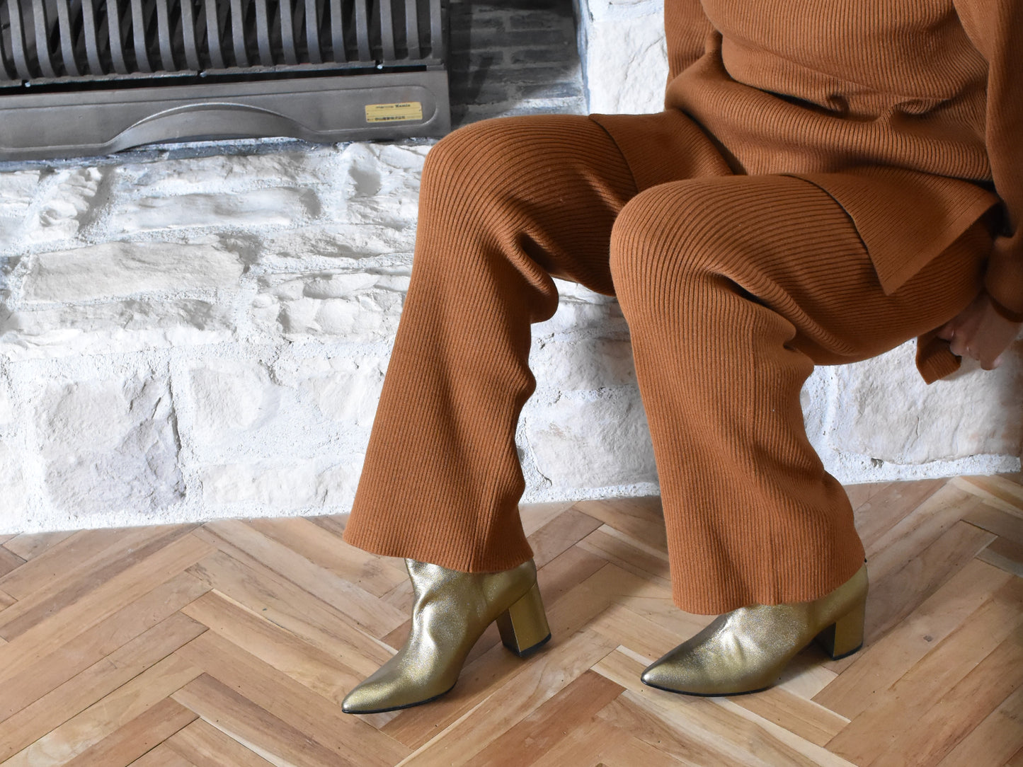 1022  ポインテッドバックジップショートブーツ　AL2331SB　Bronze　　木型No.X1395