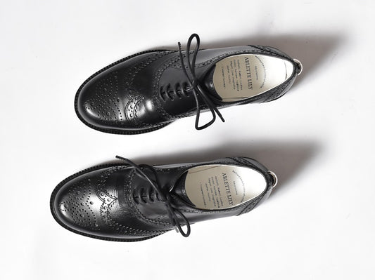 010  クラシックウイングチップバルモラルシューズ　AL2121K  Black　　木型No.C1813