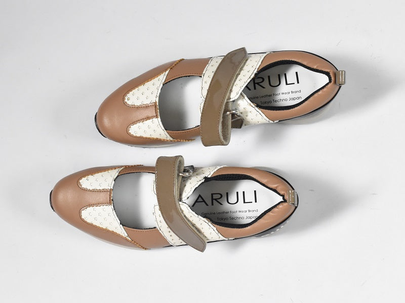 0001　Wingtip One Strap Velcro Sneakers　AL2525SN  Browncmbi　木型 . F1888