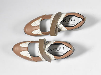 0001　Wingtip One Strap Velcro Sneakers　AL2525SN  Browncmbi　木型 . F1888