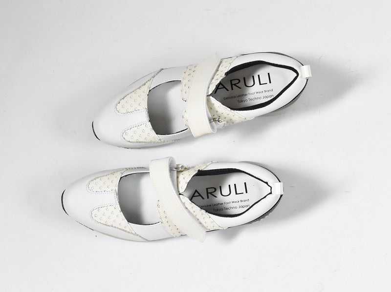 0001　Wingtip One Strap Velcro Sneakers　AL2525SN  Whitecombi　木型 . F1888