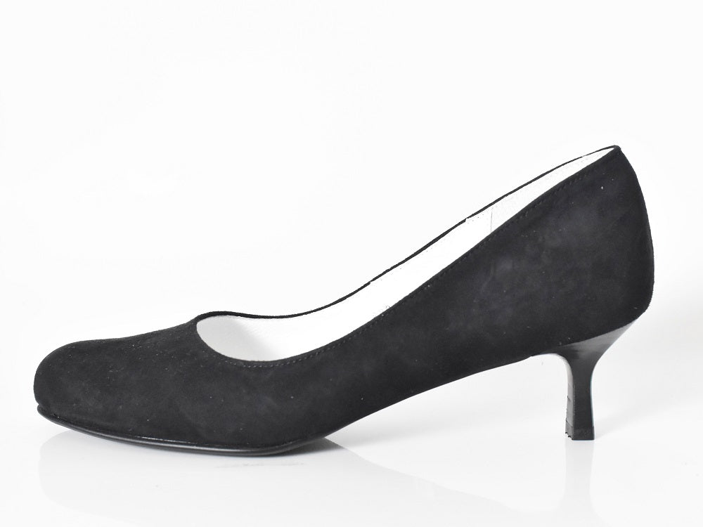 ラウンドトウプレーンパンプス　AL2304P Blacksuede　　木型No.H2546
