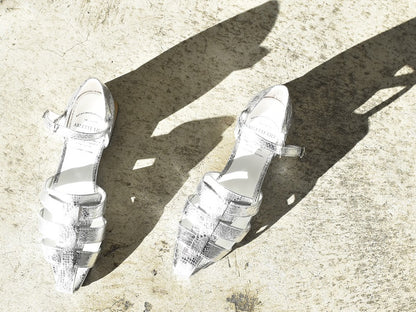 スクエアトウアンクルストラップグルカサンダル　AL2506S  Silverpaison　木型 . B819