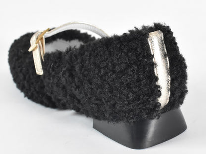 0001　スクエアモケモケメリージェーンシューズ　AL2521K  Blackmokemoke　木型 . OGA