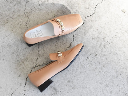 スクエアトウ三連メタルビットモカシンレインシューズ　AL2504K  Beige　木型No.OGA