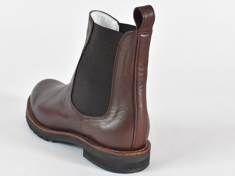00001　ラウンドトウサイドゴアショートブーツ　AL2517SB　Darkbrown　　木型No.G1913