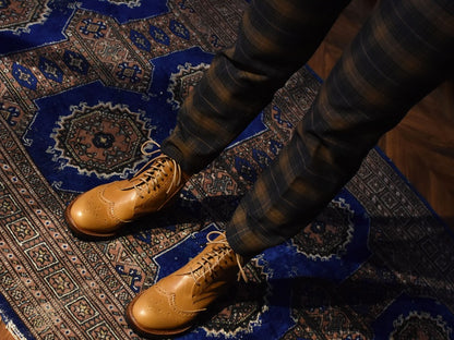 012  メダリオンウイングチップクラシックハーフブーツ    AL1727HB  Camel　　木型No.G1913