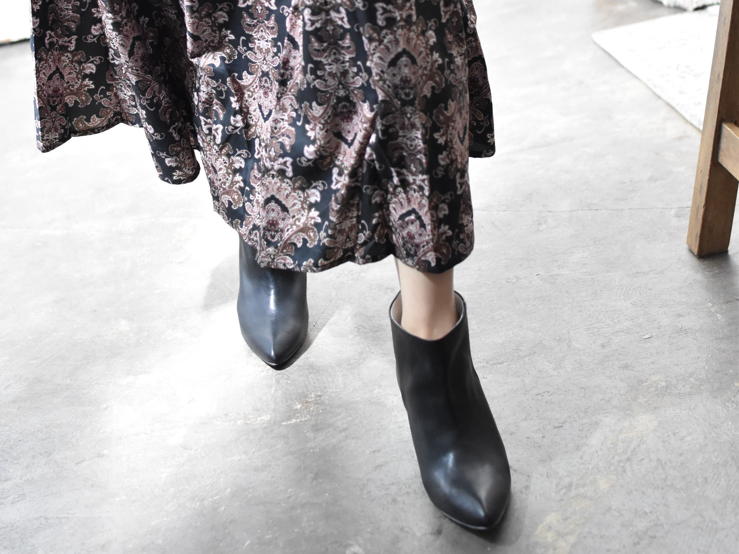 019  ポインテッドバックジップショートブーツ　AL2331SB　Darkbrown　　木型No.X1395