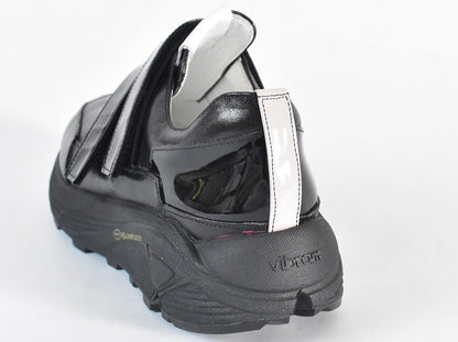 0001　Round Toe Double Velcro High tech Leather Sneakers　AL2551SN  Black　木型 . C1699