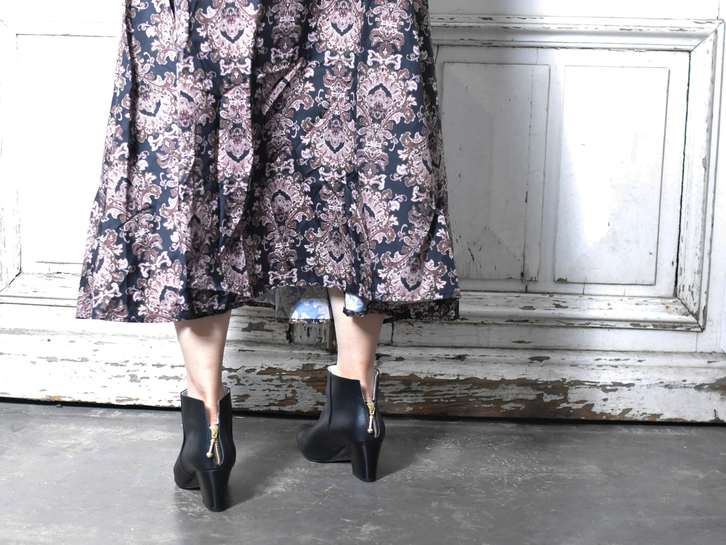 1022  ポインテッドバックジップショートブーツ　AL2331SB　Bronze　　木型No.X1395