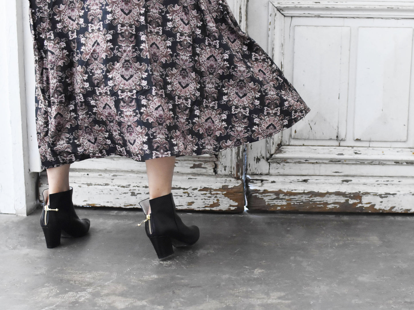 1022  ポインテッドバックジップショートブーツ　AL2331SB　Bronze　　木型No.X1395