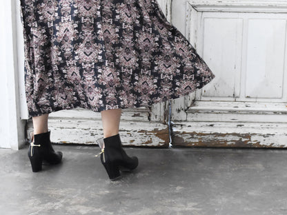 1022  ポインテッドバックジップショートブーツ　AL2331SB　Bronze　　木型No.X1395