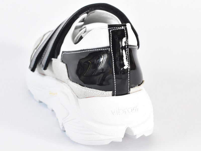 0001　Round Toe Double Velcro High tech Leather Sneakers　AL2551SN  Whitecombi　木型 . C1699