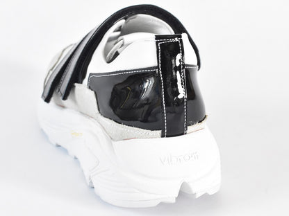 0001　Round Toe Double Velcro High tech Leather Sneakers　AL2551SN  Whitecombi　木型 . C1699